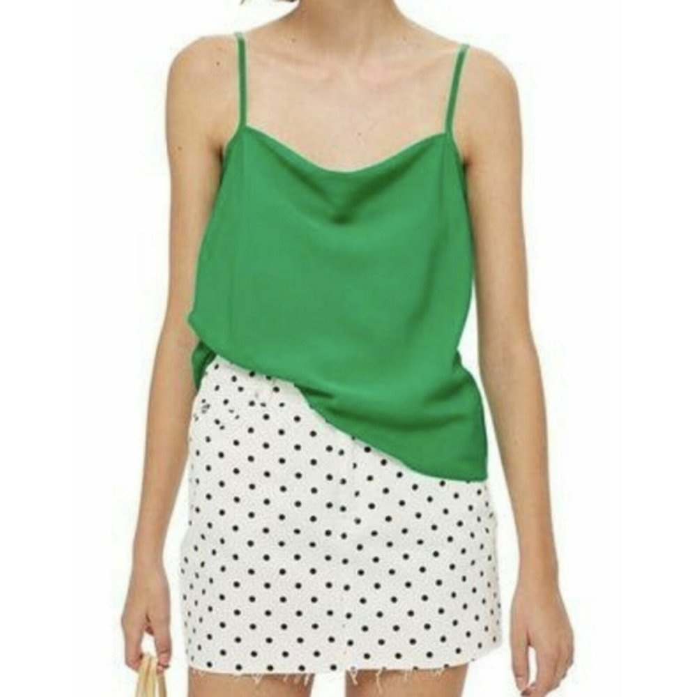 TopShop Cowl Neck Cami Camisole Green Tank Top 6